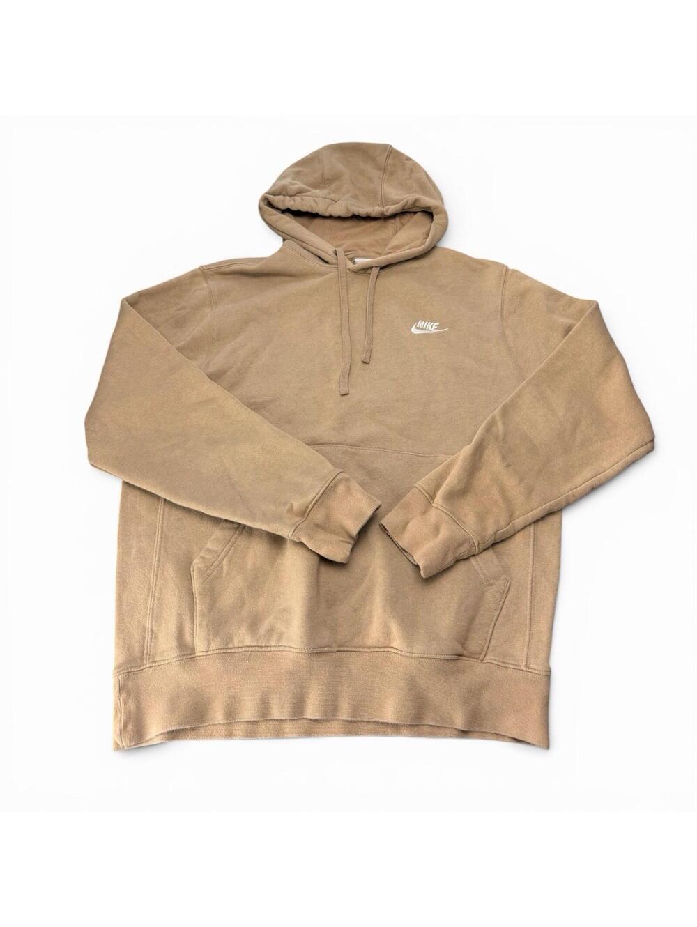 Nike Women's Tan Pullover Hoodie - Classic Logo - SML